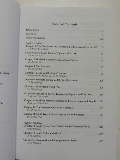 History of the South African Department of Foreign Affairs 1927 - 1993 - Ed. Tom Wheeler