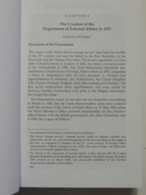 History of the South African Department of Foreign Affairs 1927 - 1993 - Ed. Tom Wheeler