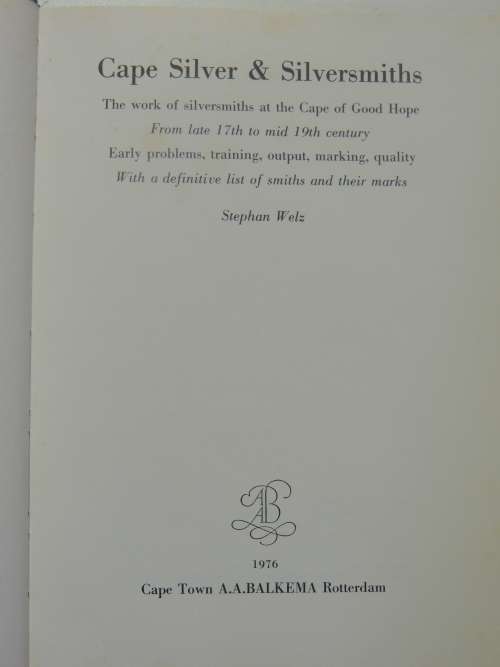 Cape Silver and Silversmiths - Stephen Welz