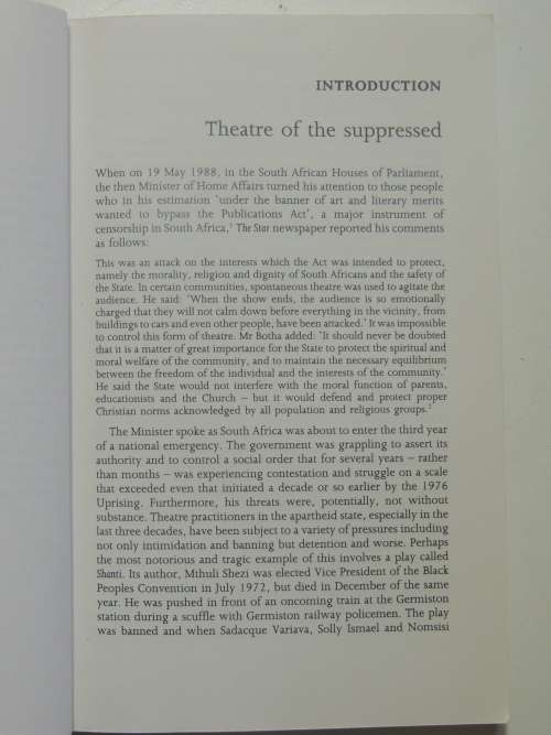 Drama and the South African State -Martin Orkin      - Scarce