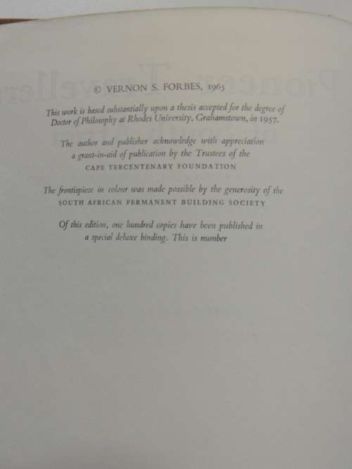 Pioneer Travellers in South Africa - Vernon S. Forbes