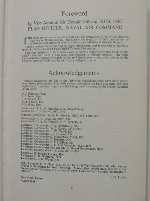 Carrier Operations In World War II Volume 1 The Royal Navy- J.D. Brown