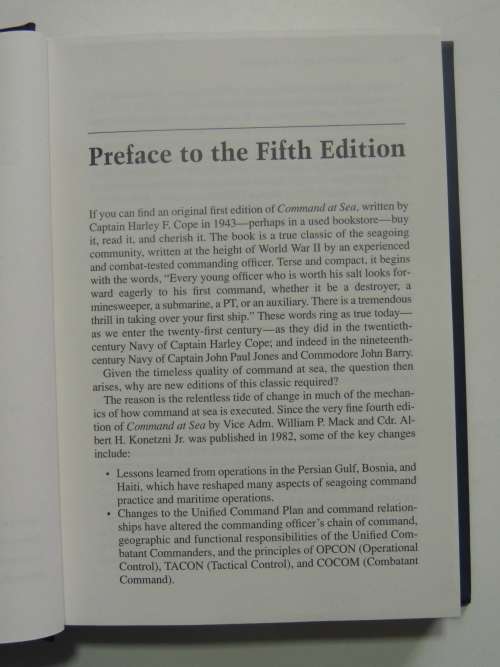 Command At Sea  (Fifth Edition)Capt. James Stavridis, USN & Vice Adm. William P. Mack, USN (Ret.)