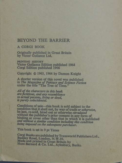 Beyond the Barrier - Damon Knight