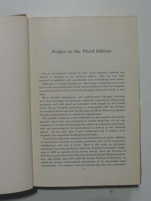 Wood Technology - Constitution, Properties and Uses - 3rd ed. 1951- Harry Donald Tieman