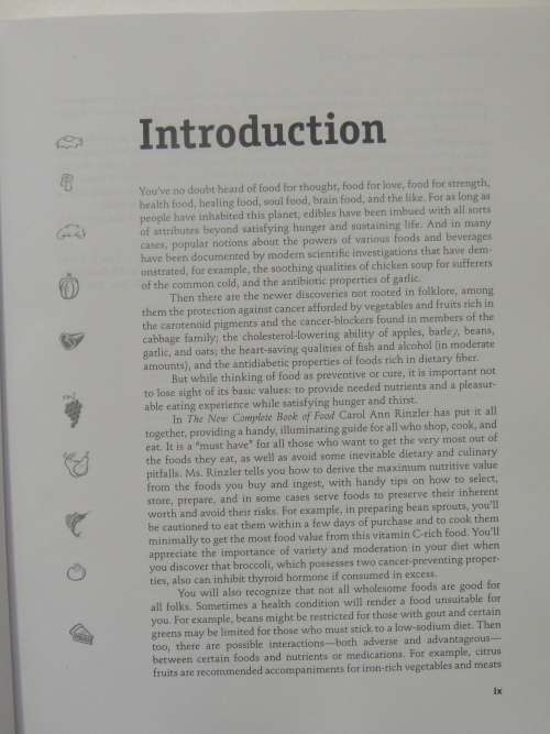 The New Complete Book of Food - A Nutritional, Medical & Culinary Guide - Carol Ann Rinzler