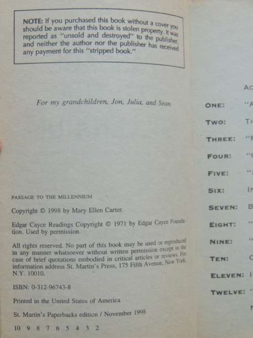 Passage to the Millenium - Edgar Cayce and the Age of Aquarius - Mary Ellen Carter