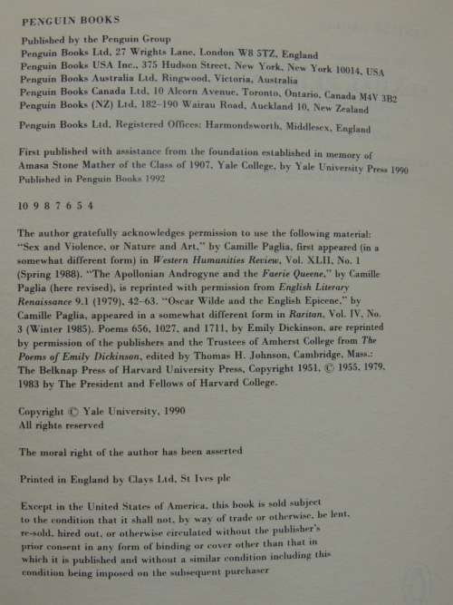 Sexual Personae - Art And Decadence From Nefertiti To Emily Dickinson - Camille Paglia