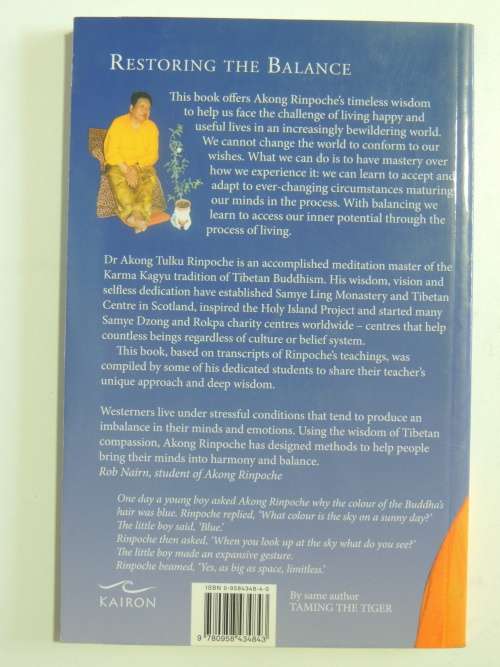 Restoring The Balance Sharing Tibetan Wisdom - Dr Akong Tulku Rinpoche