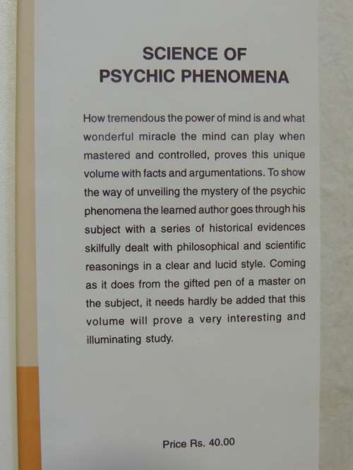 Science Of Psychic Phenomena - Swami Abhedananda