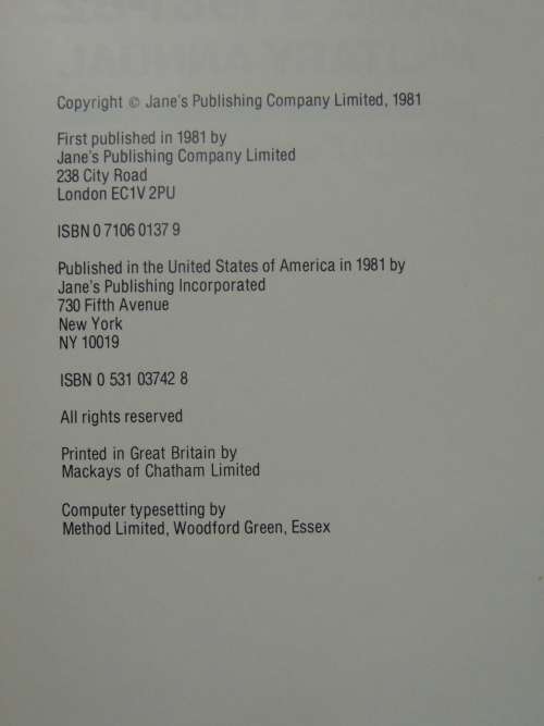 Jane`s Military Annual 1981 - 82 - Colonel John Weeks