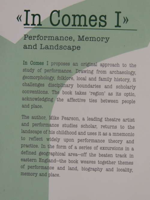 `In Comes I` - Performance, Memory & Landscape- Mike Pearson