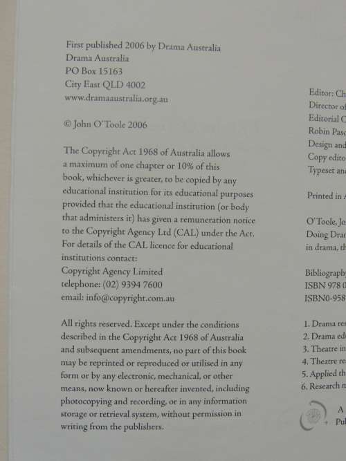 Doing Drama Research - Stepping into Enquiry in Drama,Theatre & Education - John O`Toole BOOK