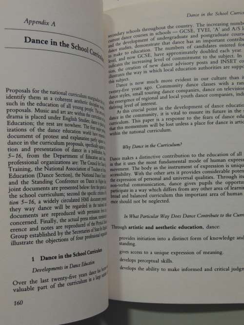Dance as Education - Towards a National Dance Culture - Peter Brinson BOOK
