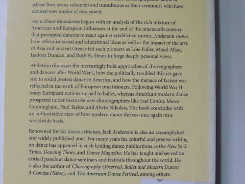 The World of Modern Dance - Art without Boundaries - Jack Anderson BOOK