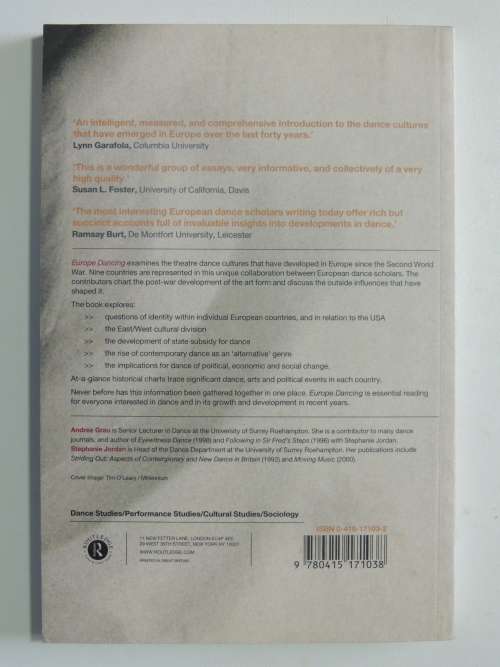 Europe Dancing, Perspectives onTheatre Dance& Cultural Identity - Ed. Andree Grau, Steph Jordan BOOK