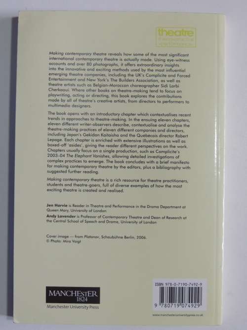 Making Contemporary Theatre - International Rehearsal Process - Ed. Jen Harvie, Andy Lavender