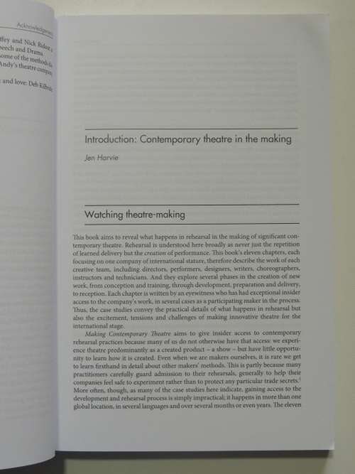 Making Contemporary Theatre - International Rehearsal Process - Ed. Jen Harvie, Andy Lavender