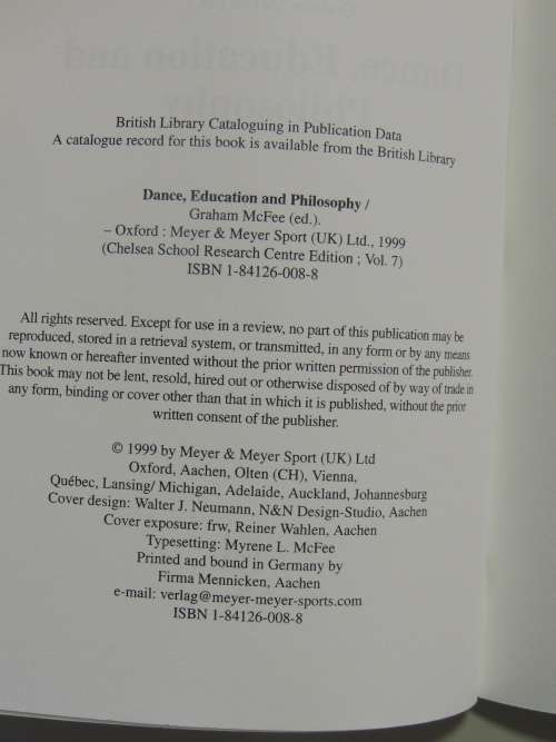 Dance, Education and Philosphy - Graham McFee