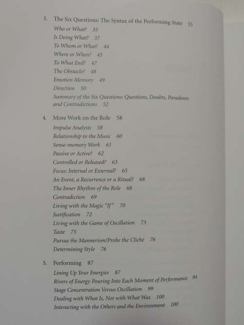The Six Questions - Acting Technique for Dance Performance  - David Nagrin DRAMA BOOK