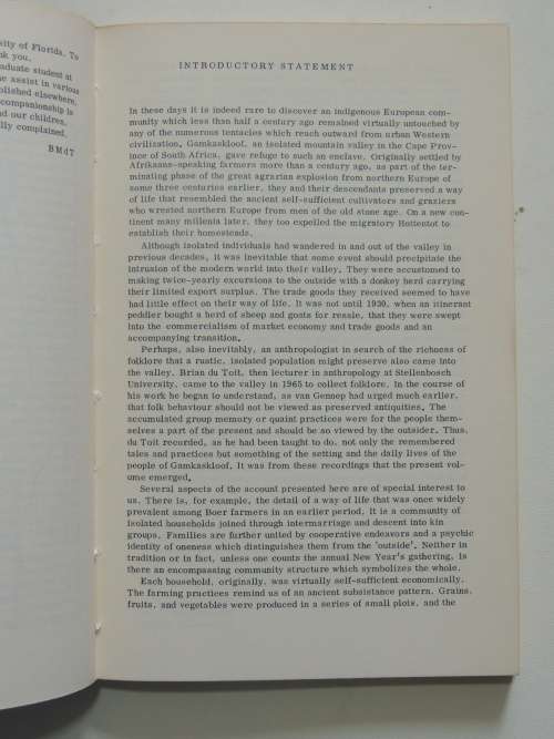 People of the Valley - Life in an Isolated Afrikaner Community in South Africa - Brian M  du Toit