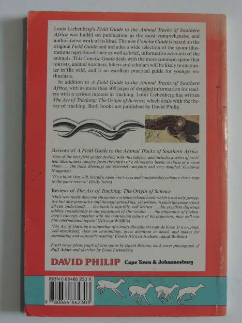 Concise Guide to the Animal Tracks of Southern Africa - Louis Liebenberg (Scarce)