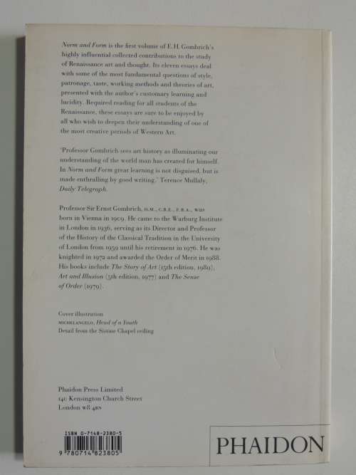 Gombrich on the Renaissance - Vol 1: Norm& FormE H Gombrich
