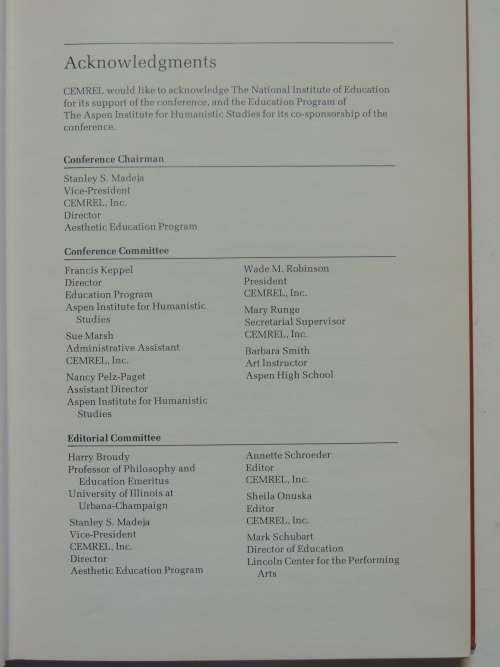 Arts & Aesthetics:An Agenda for Future, Arts,Cognition,Basic Skills, The Teaching Process- G Knieter