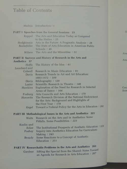 Arts & Aesthetics:An Agenda for Future, Arts,Cognition,Basic Skills, The Teaching Process- G Knieter