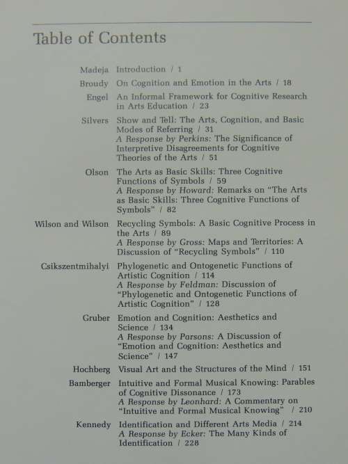 Arts & Aesthetics:An Agenda for Future, Arts,Cognition,Basic Skills, The Teaching Process- G Knieter