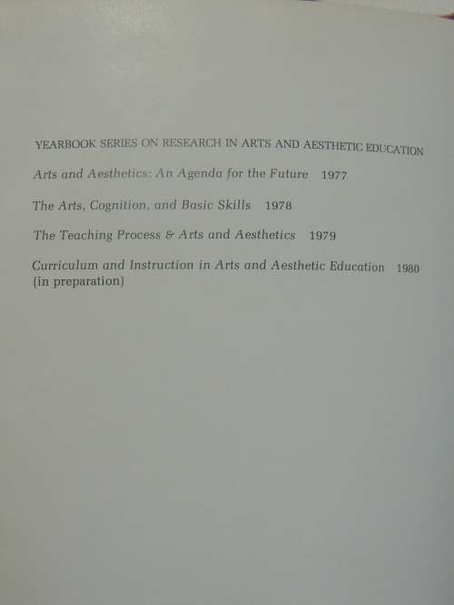 Arts & Aesthetics:An Agenda for Future, Arts,Cognition,Basic Skills, The Teaching Process- G Knieter