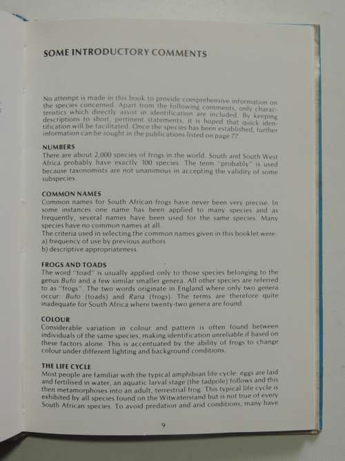 A Guide To The Identification Of The Frogs Of The Witwatersrand - Vincent Carruthers