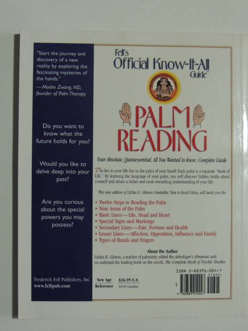 Palm Reading -Fell`s Official Know-It-All Guide - Your Absolute, Quintessential, ..- Litzka R Gibson