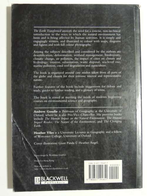 The Earth Transformed - An Introduction To Human Impact On The EnviromentAndrew Goudie, Heather Vi