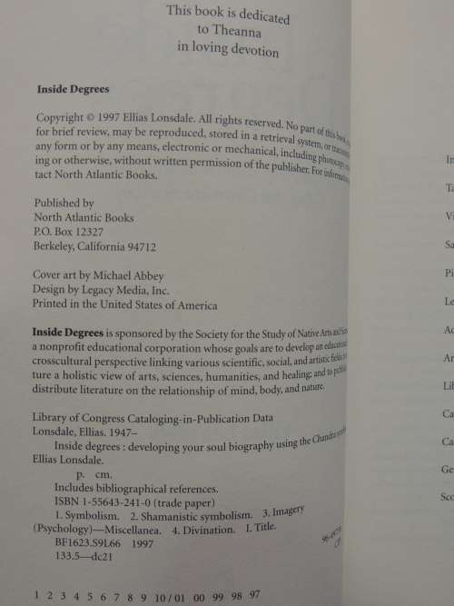 Inside Degrees - Developing Your Soul Biography Using The Chadra Symbols - Ellias Lonsdale