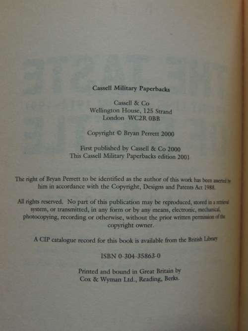 The Taste Of Battle - Front Line Action 1914-1991 - Bryan Perrett