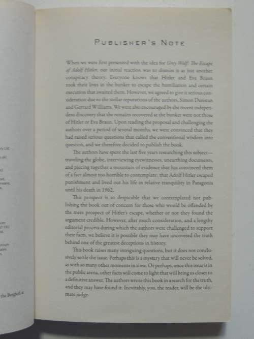Grey Wolf - The Escape Of Adolf Hitler - Simon Dunstan & Gerrard Williams