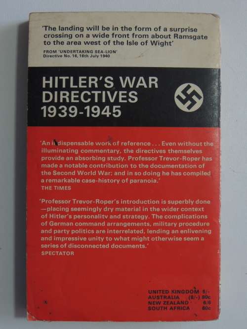 Hitler`s War Directives 1939-45ed H.R. Trevor-Rooper