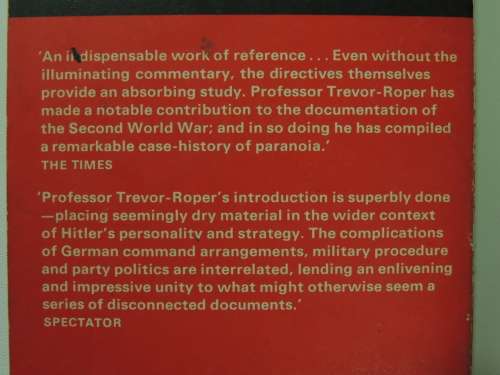 Hitler`s War Directives 1939-45ed H.R. Trevor-Rooper