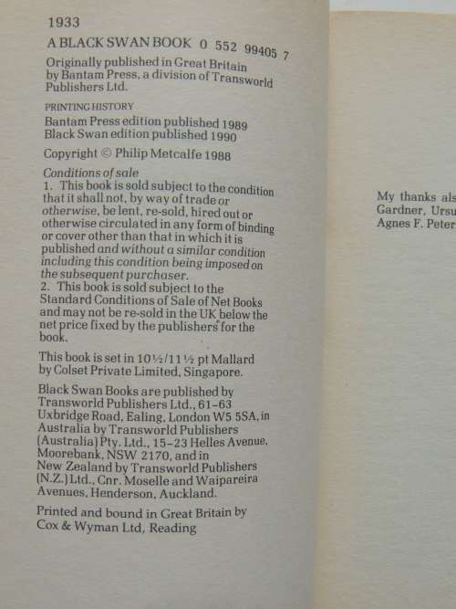 1933- Philip Metcalfe