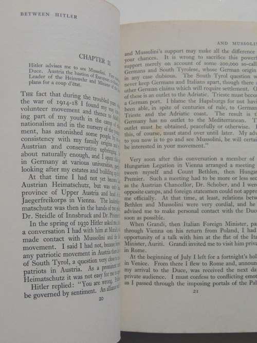 Between Hitler And Mussolini - Memoirs Of Ernst Rudiger - Ernst Rudiger Prince Starhember