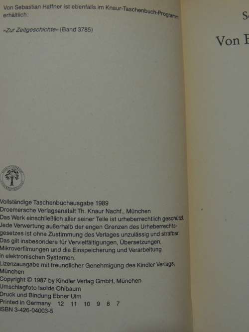 Von Bismarck zu Hitler: Ein Ruckblick - Sebastian Haffner  (German Edition)