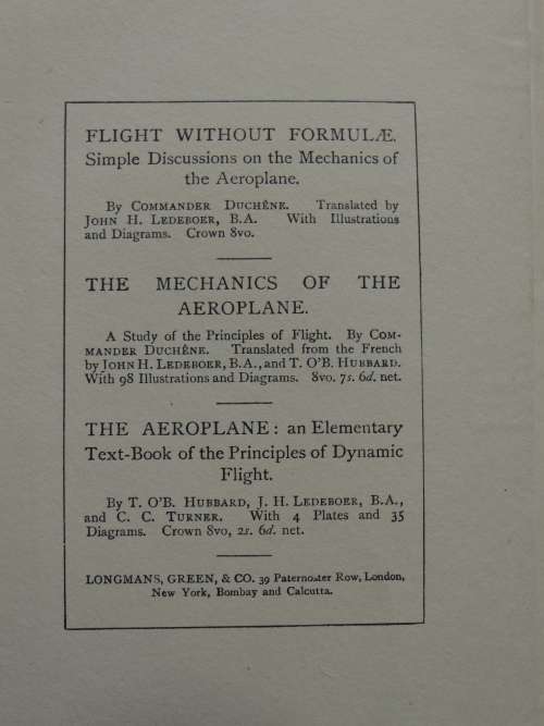 Flying - Some Practical Experiences Gustav Hamel, Charles C Turner 1914, First Edition