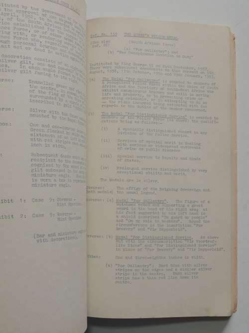 South African National War Museum - Medal Catalogue, 1959Catalogue of Military Orders, Decorations
