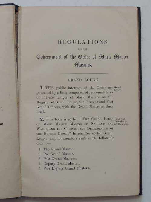 Grand Lodge Of Mark Master Masons - Constitutions & Regulations - Charles Fitzgerald Matier 1895