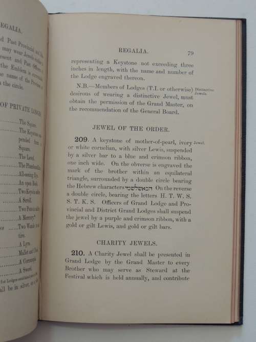 Grand Lodge Of Mark Master Masons - Constitutions & Regulations - Charles Fitzgerald Matier 1895