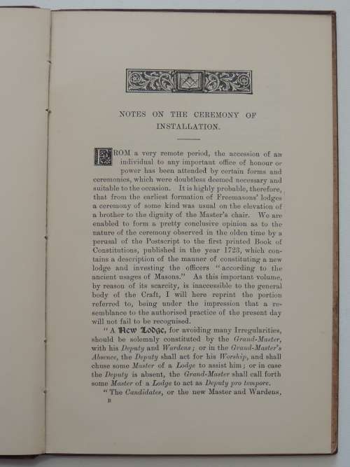 Notes On The Ceremony Of Installation - Henry Sadler 1889