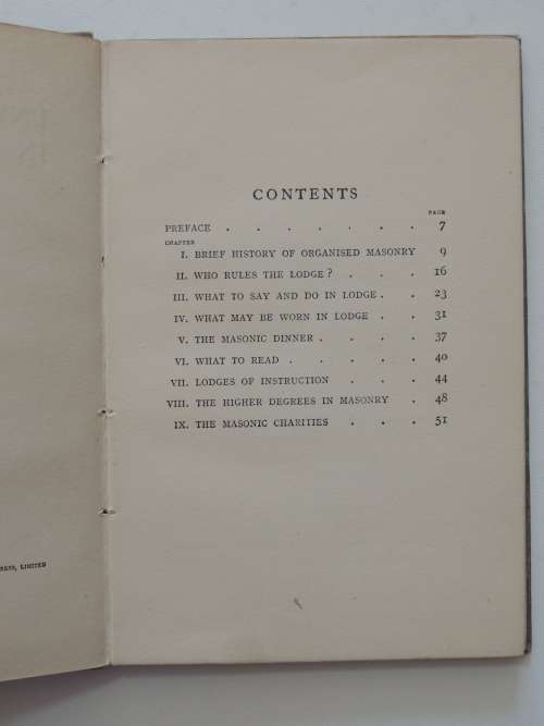 Unwritten Laws In Freemasonry - Br `Hazlitt` P.M.  1925