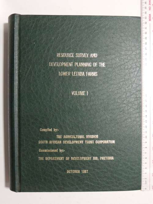 Resource Survey And Development Planning Of The Lower Letaba Farms Volume 1