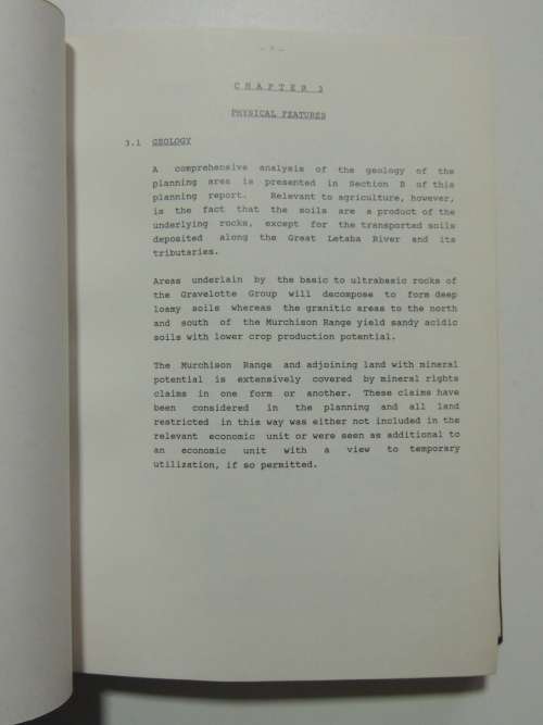 Resource Survey And Development Planning Of The Lower Letaba Farms Volume 1